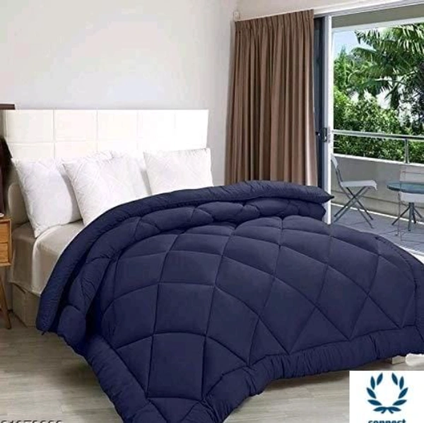 EAlm 200 GSM Microfibre Comforter Double Bed for Winter | Luxurious Quilt Blanket Double Bed | Soft Microfiber Qulits AC Comforters | Size 90X60 Inch NavyBlue - Free Size, Navy Blue, Cotton, Pack of1